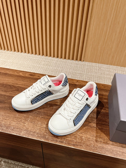 Balmain New Chunky-Sole Sneakers, Blue Sole