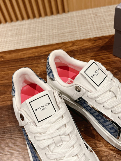 Balmain New Chunky-Sole Sneakers, Blue Sole