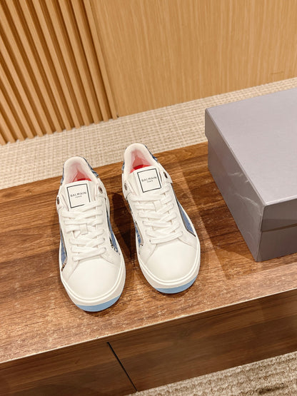 Balmain New Chunky-Sole Sneakers, Blue Sole