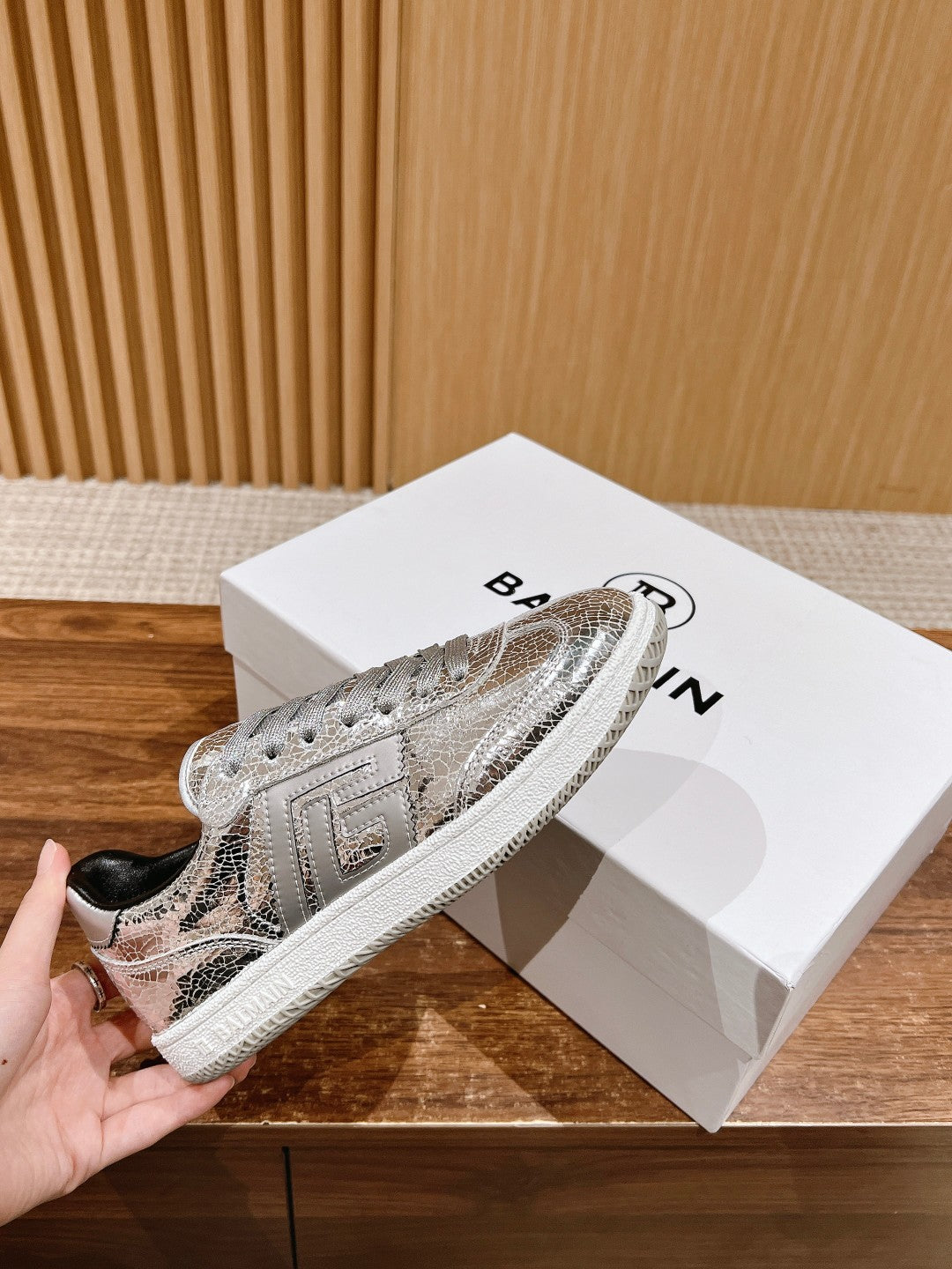 Balmain Forrest-Gump Running Sneaker, Silver