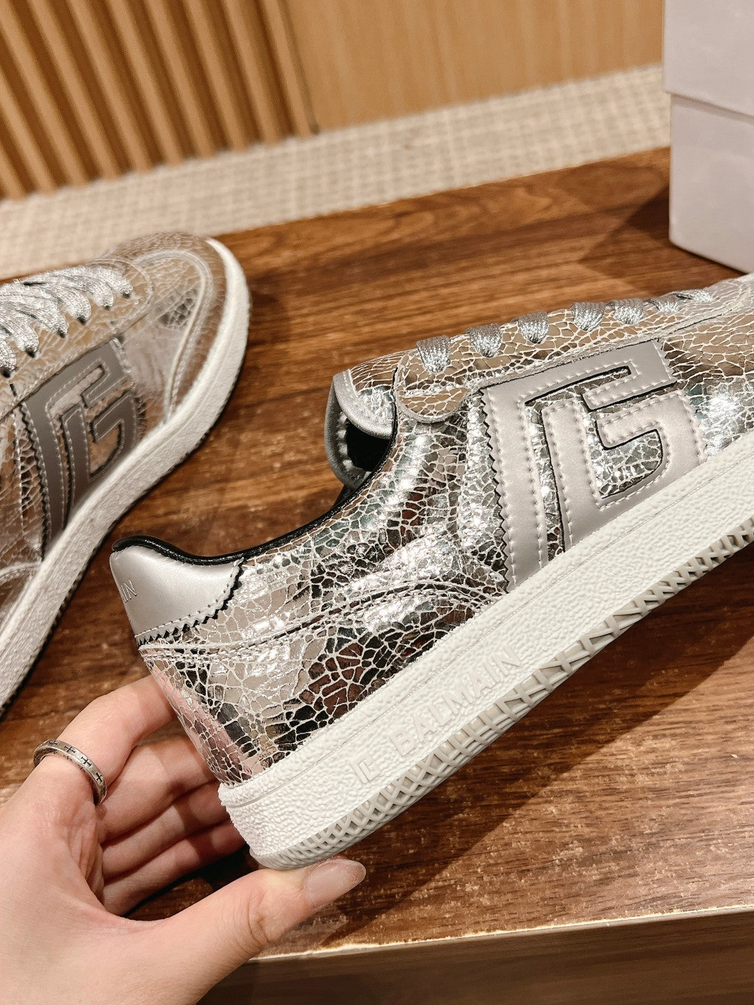 Balmain Forrest-Gump Running Sneaker, Silver