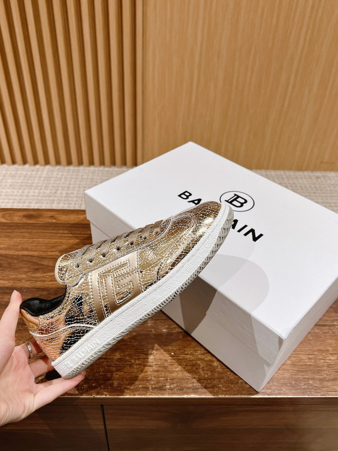 Balmain Forrest-Gump Running Sneaker, Gold