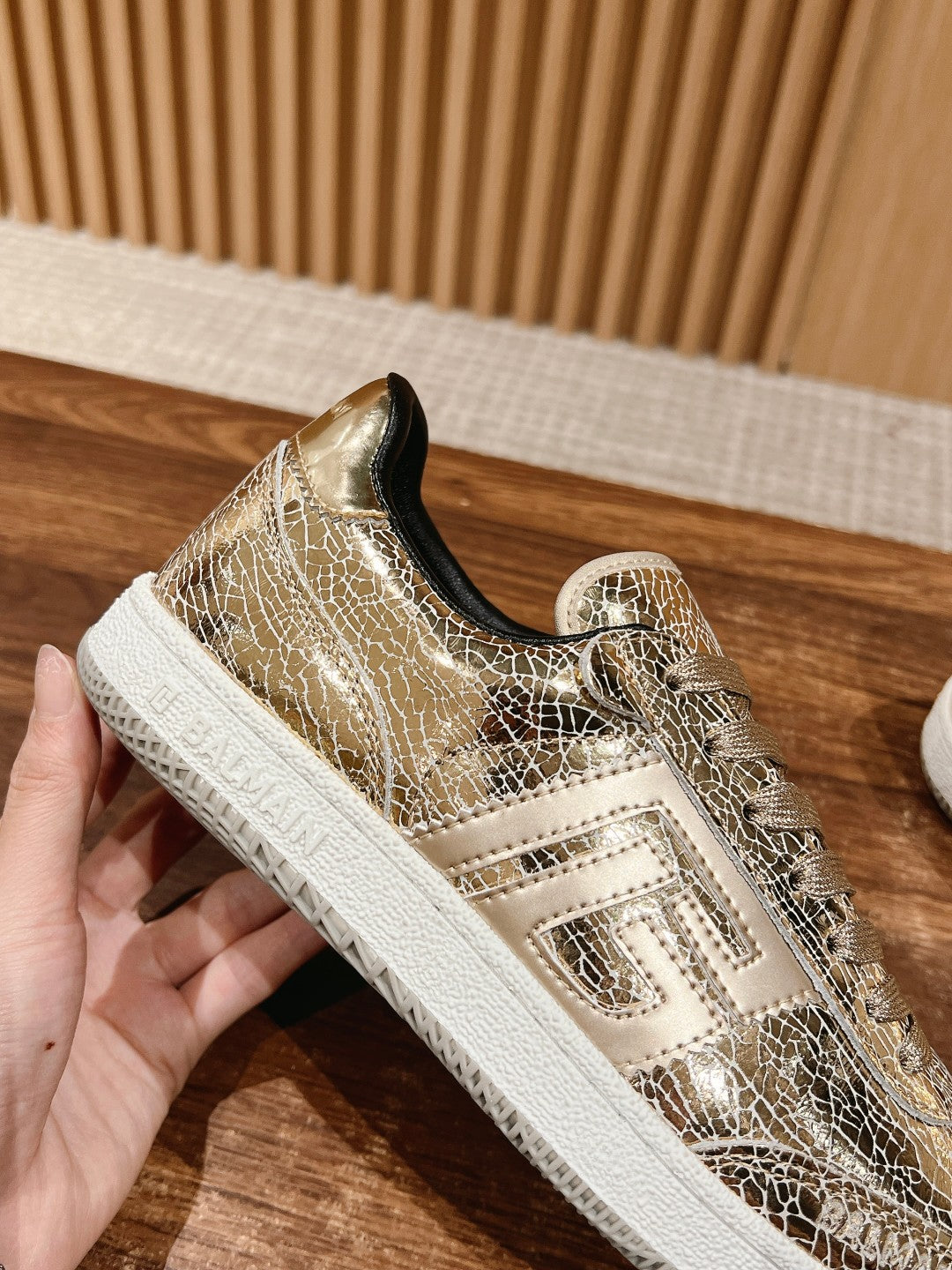 Balmain Forrest-Gump Running Sneaker, Gold