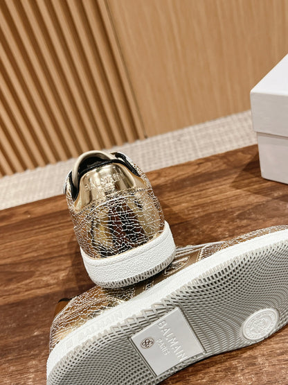 Balmain Forrest-Gump Running Sneaker, Gold