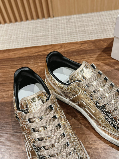 Balmain Forrest-Gump Running Sneaker, Gold