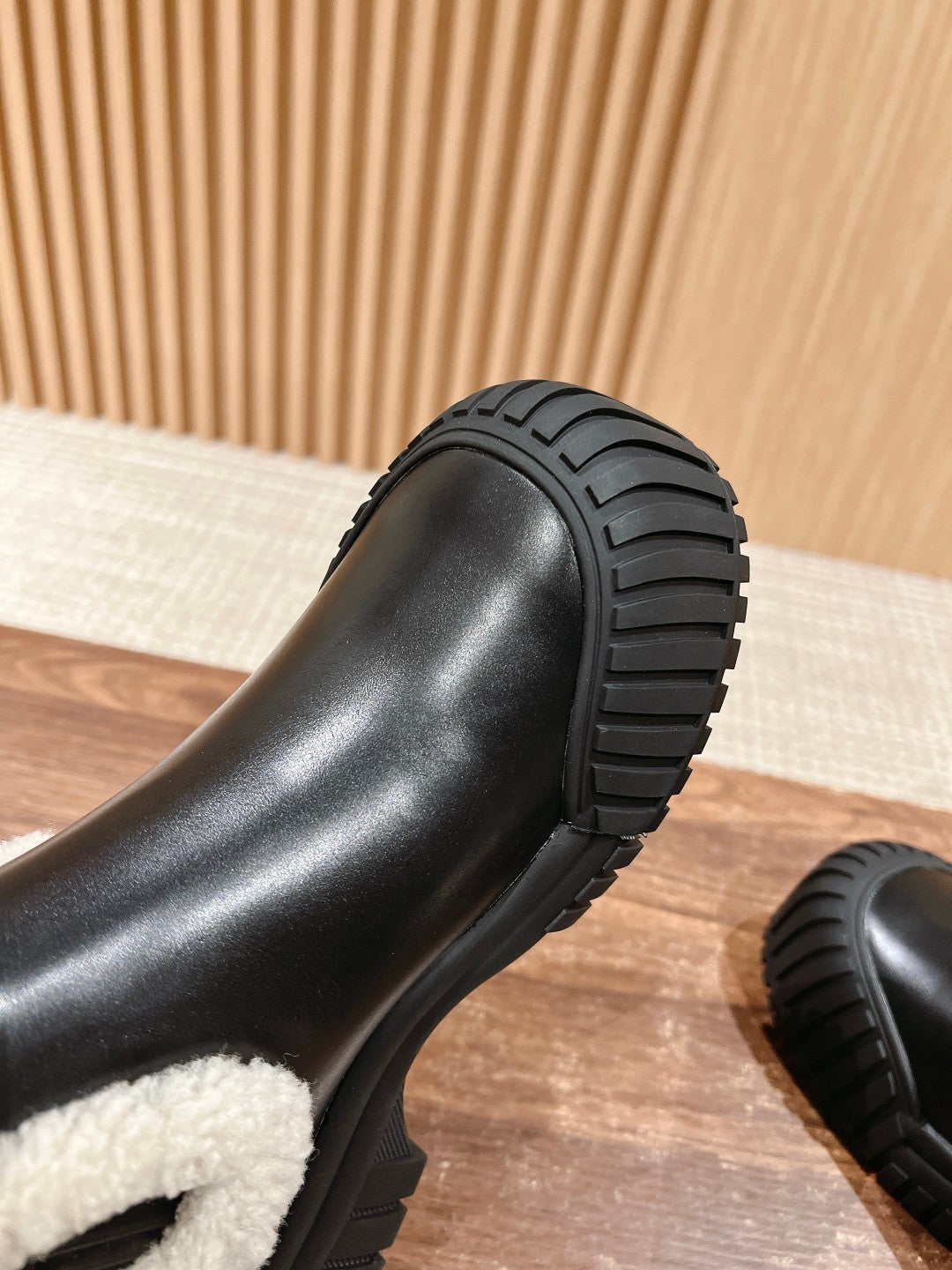 LV Ruby Shearling-Lined Ankle Boot, Black