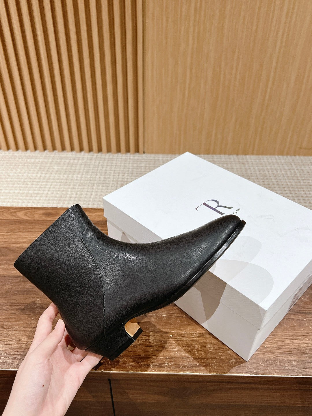 THE ROW New Round-Toe Side-Zip Ankle Boots, Black