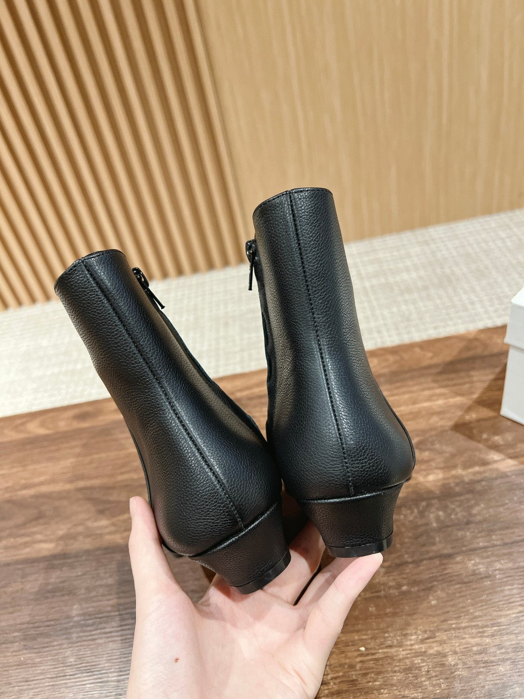 THE ROW New Round-Toe Side-Zip Ankle Boots, Black