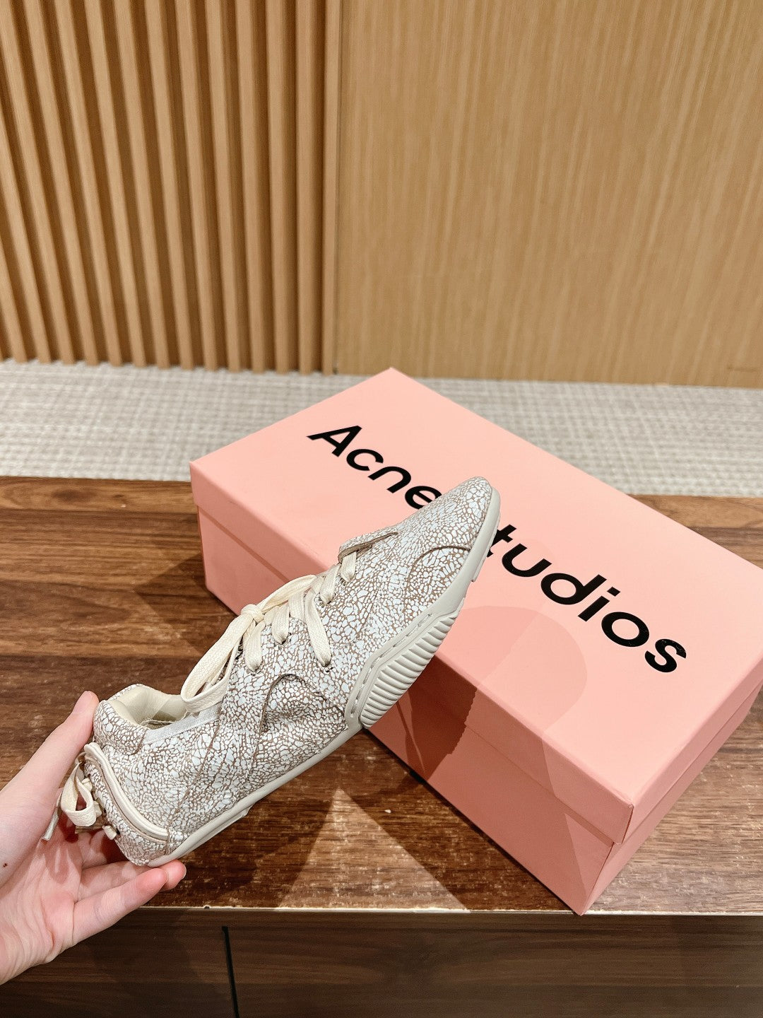 Acne Studios new ballet-inspired Sneakers, Flecked Brown