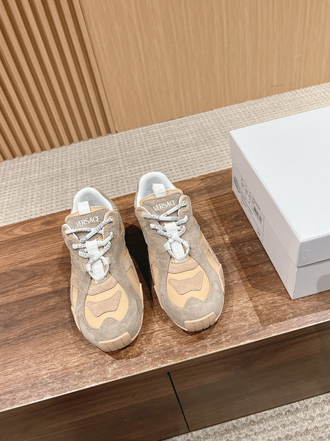 Versace Galaxia Trainer Sneakers, Beige