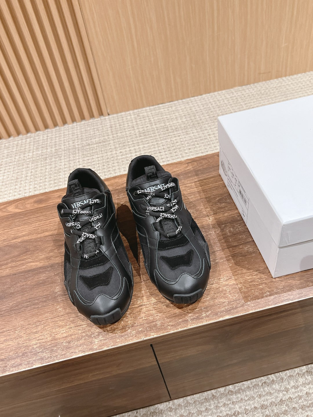 Versace Galaxia Trainer Sneakers, Black