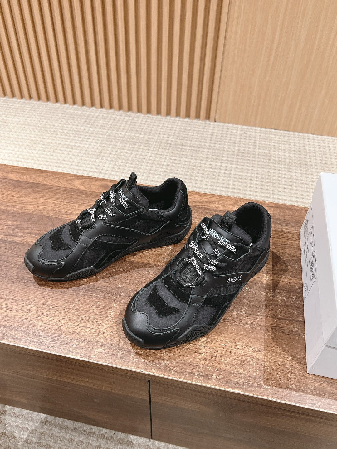 Versace Galaxia Trainer Sneakers, Black