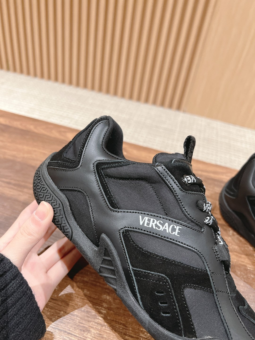 Versace Galaxia Trainer Sneakers, Black