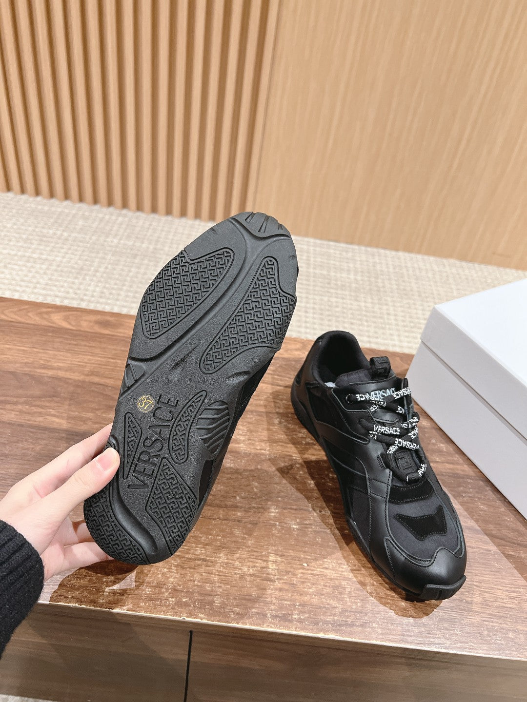 Versace Galaxia Trainer Sneakers, Black