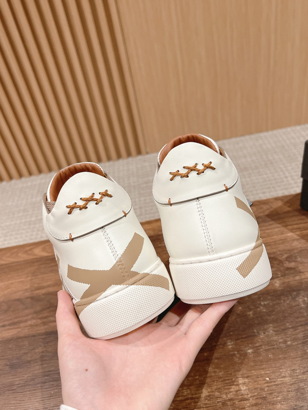 Ermenegildo Zegna TIZIANO XXX High-Top Lace-Up Sneakers, Beige Lace