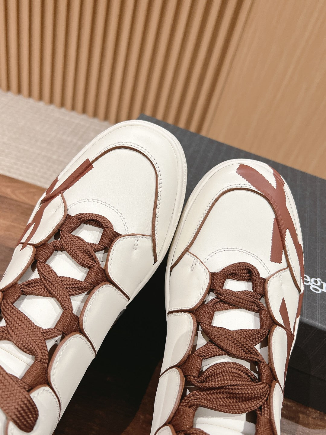 Ermenegildo Zegna TIZIANO XXX High-Top Lace-Up Sneakers, Brown Lace