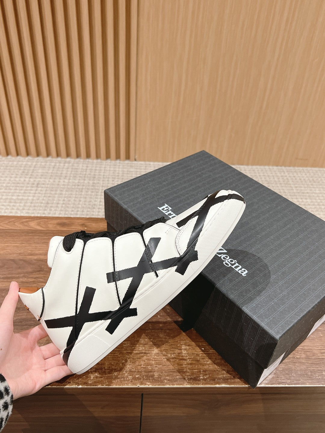 Ermenegildo Zegna TIZIANO XXX High-Top Lace-Up Sneakers, Black Lace