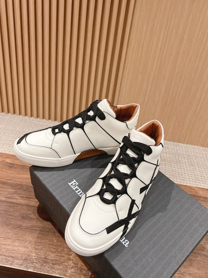 Ermenegildo Zegna TIZIANO XXX High-Top Lace-Up Sneakers, Black Lace