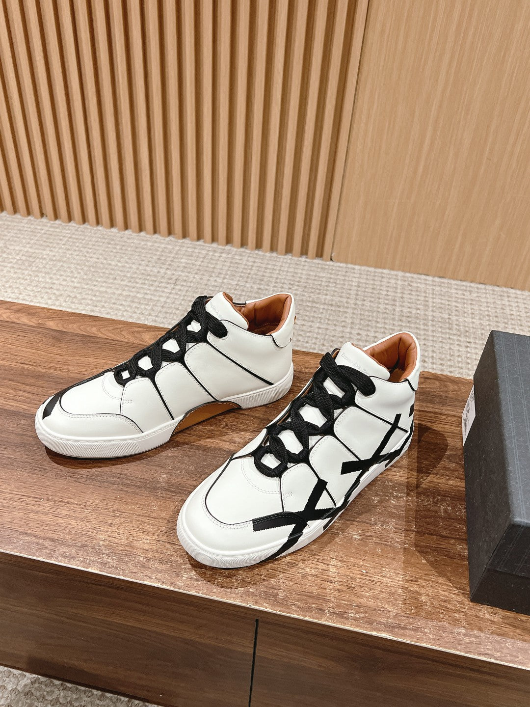 Ermenegildo Zegna TIZIANO XXX High-Top Lace-Up Sneakers, Black Lace