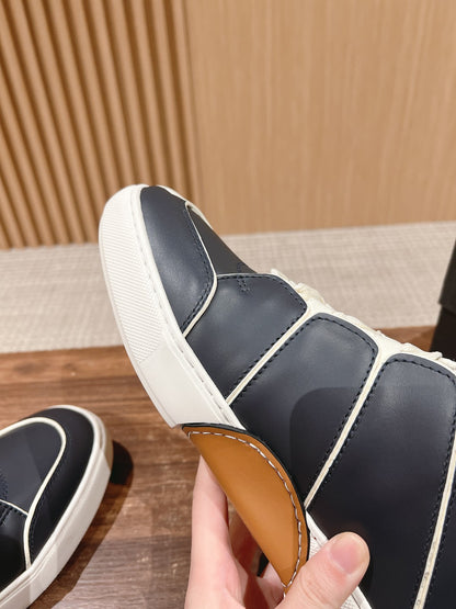 Ermenegildo Zegna TIZIANO XXX High-Top Lace-Up Sneakers, Black