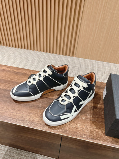 Ermenegildo Zegna TIZIANO XXX High-Top Lace-Up Sneakers, Black