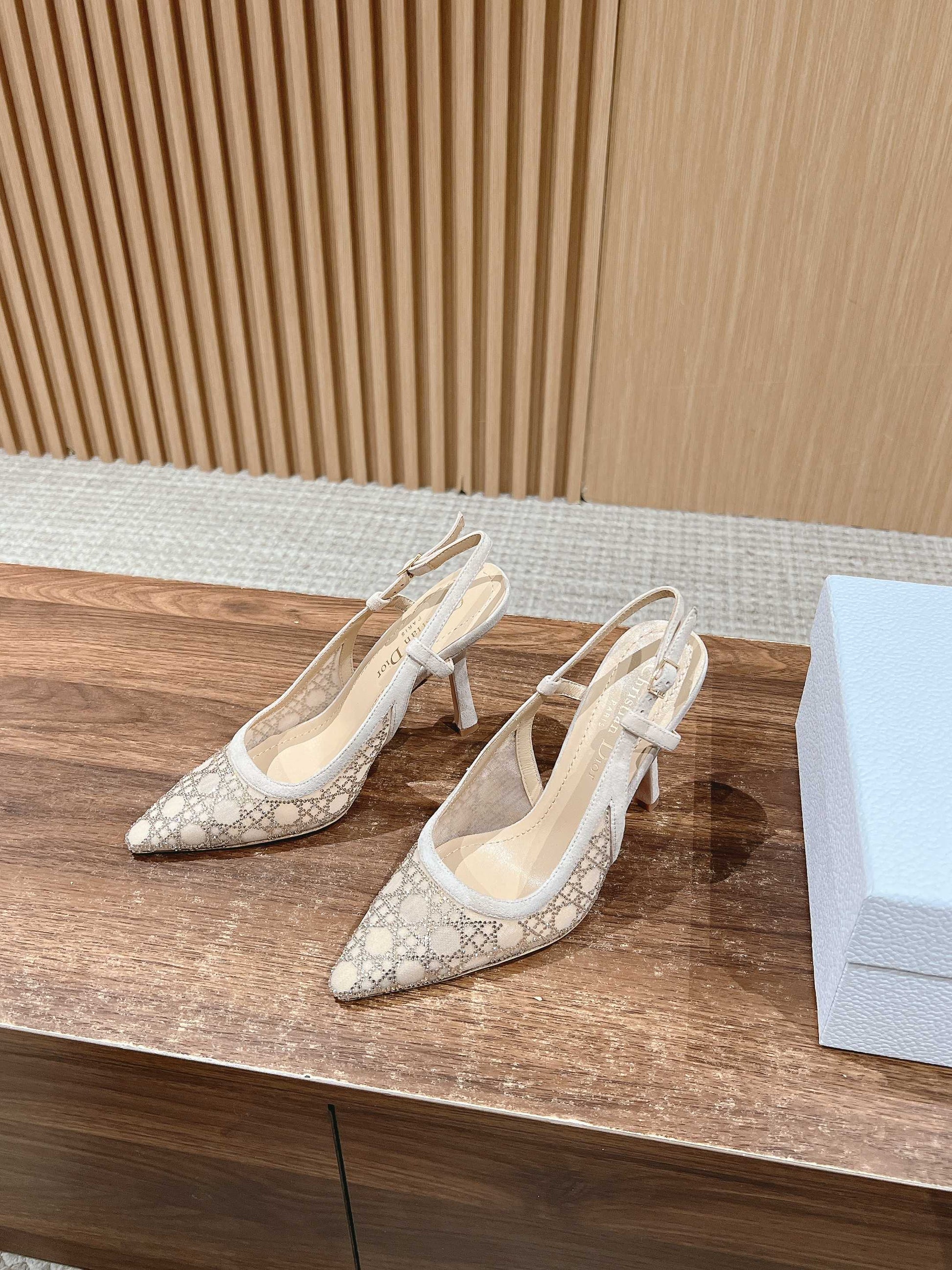 Dior 2025“Starry Galaxy” New Pumps Laceless, Beige