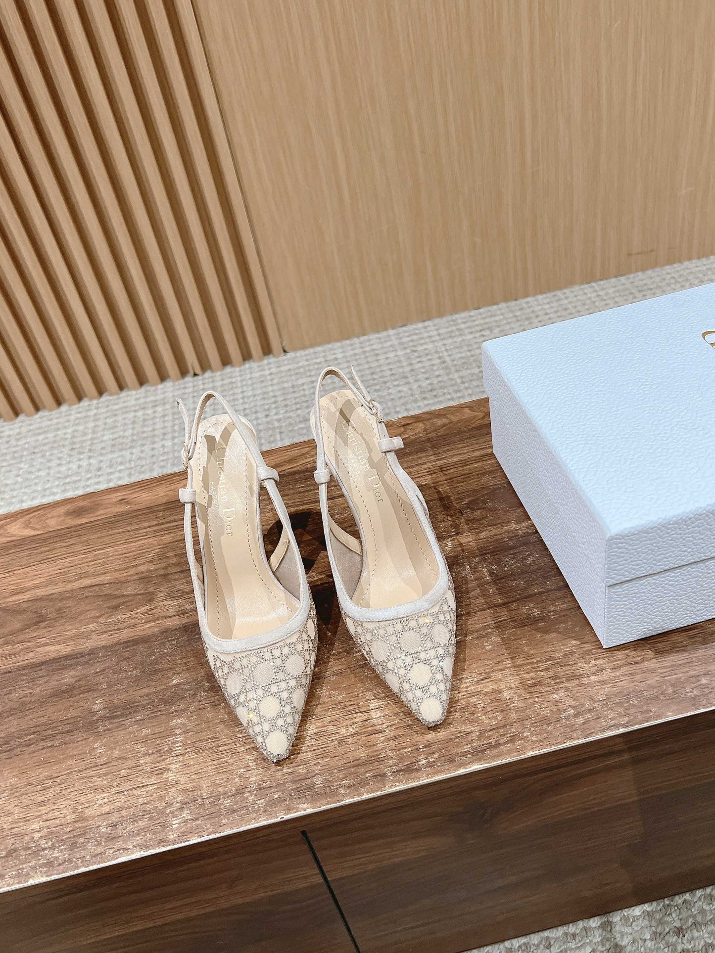 Dior 2025“Starry Galaxy” New Pumps Laceless, Beige