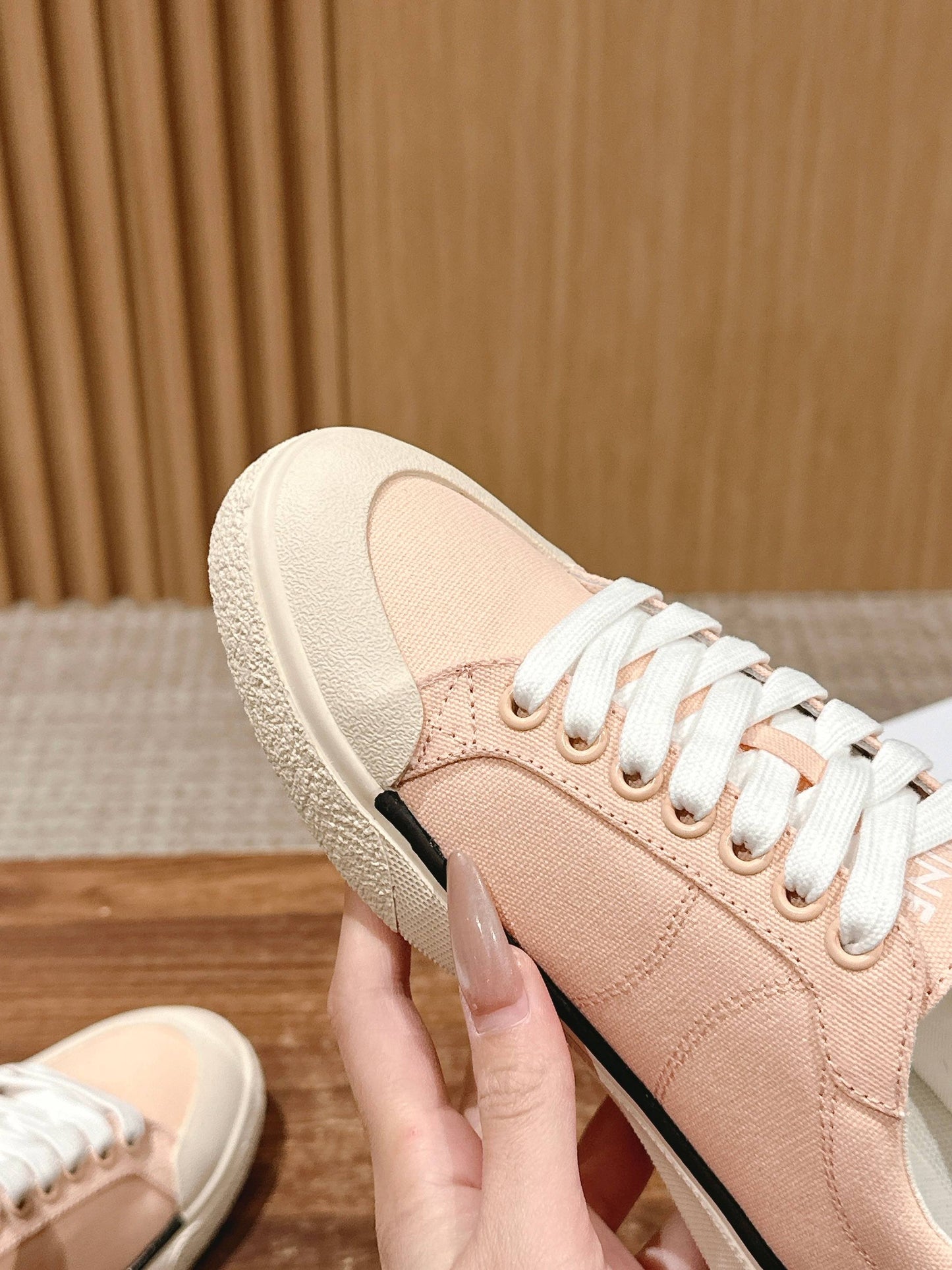 CELINE New Low-Top Triomphe Canvas Sneakers, Pink