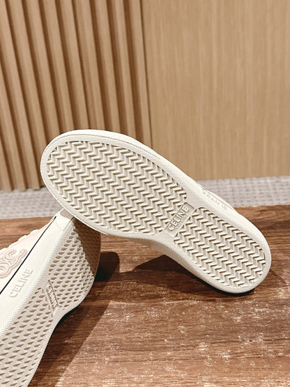 CELINE New Low-Top Triomphe Canvas Sneakers, Pink