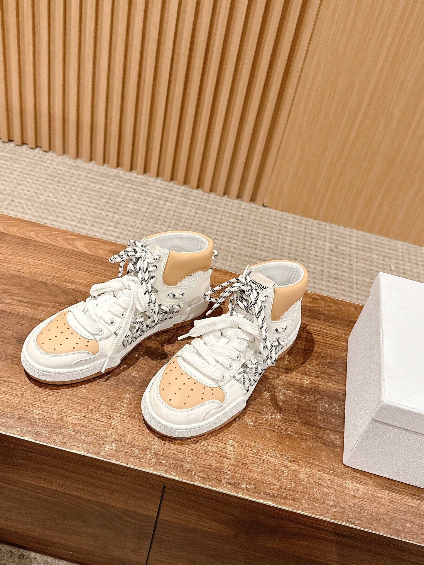 Dior First High-Top Sneaker, White