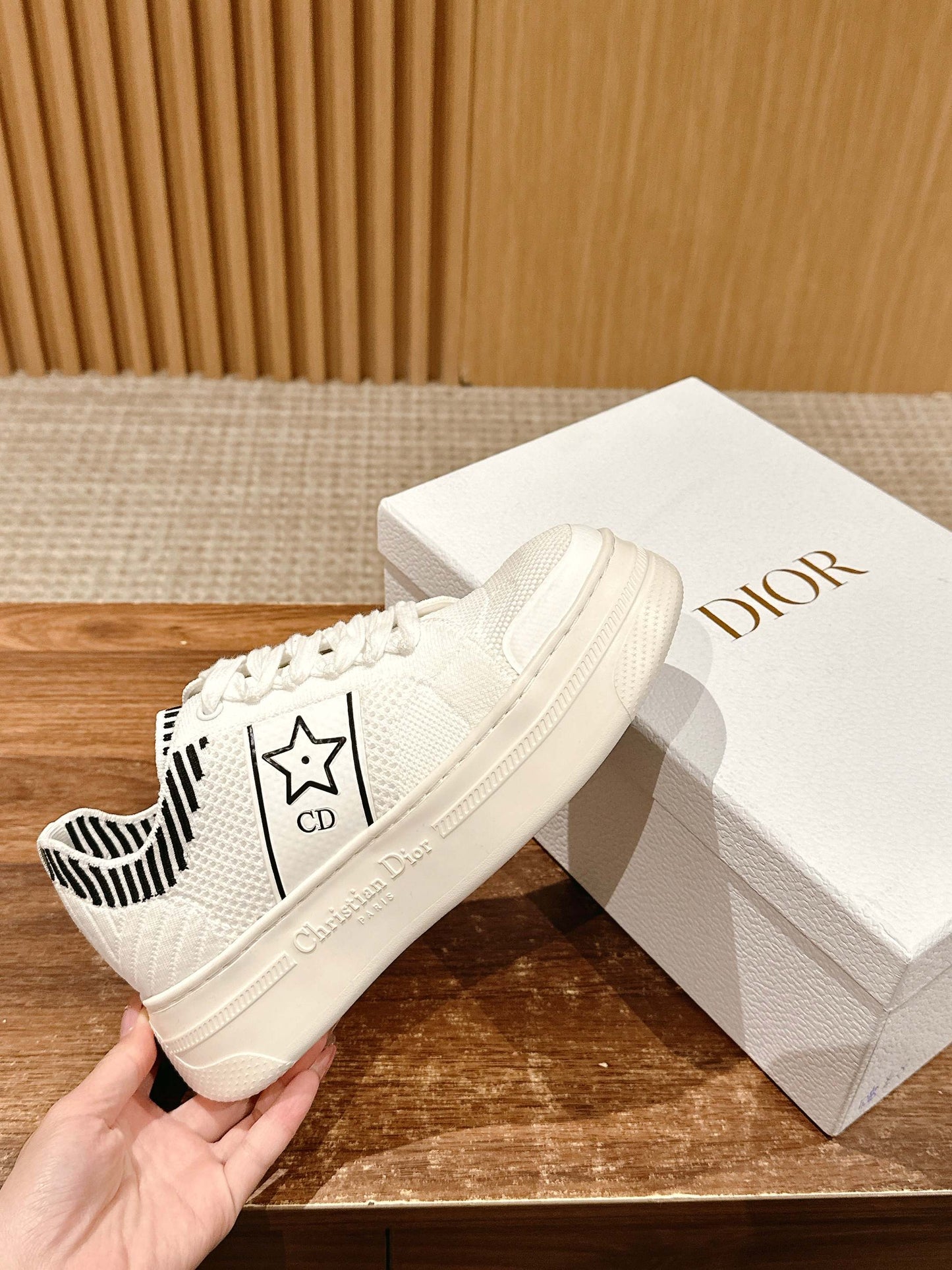 Dior First High-Top Sneaker, Orange