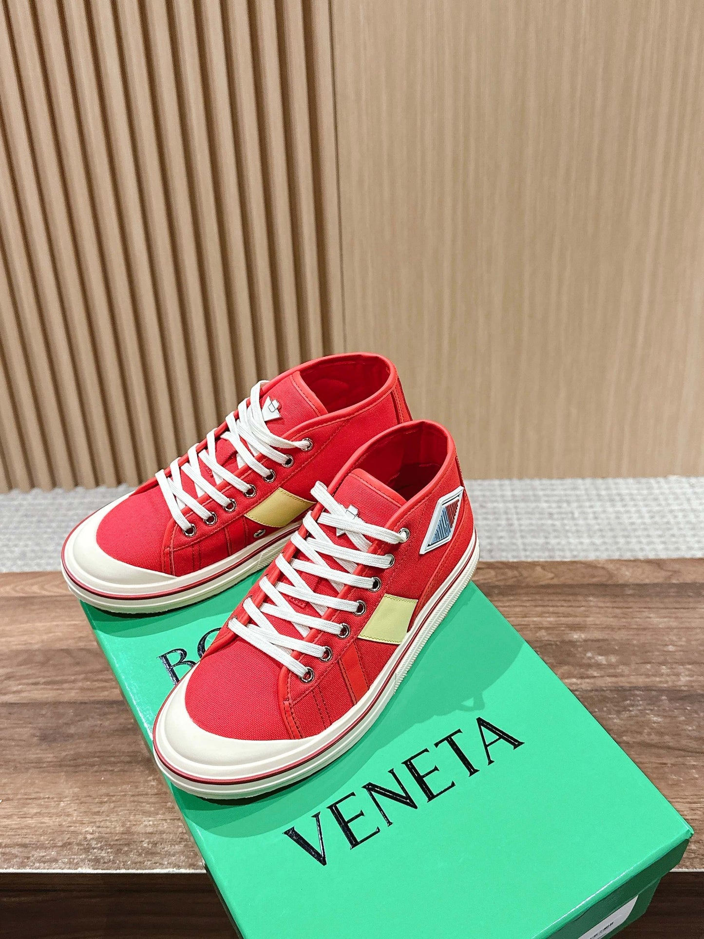 Bottega Veneta Retro Eliot Sneakers, Full Red