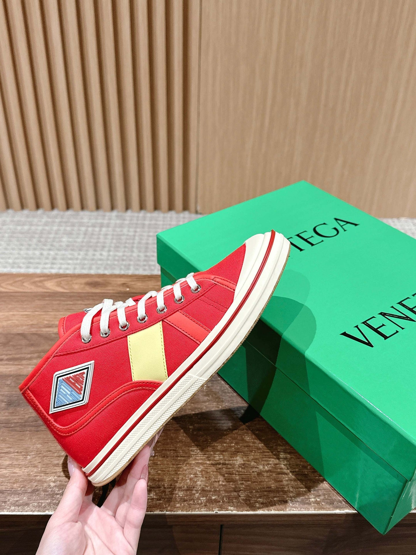 Bottega Veneta Retro Eliot Sneakers, Full Red