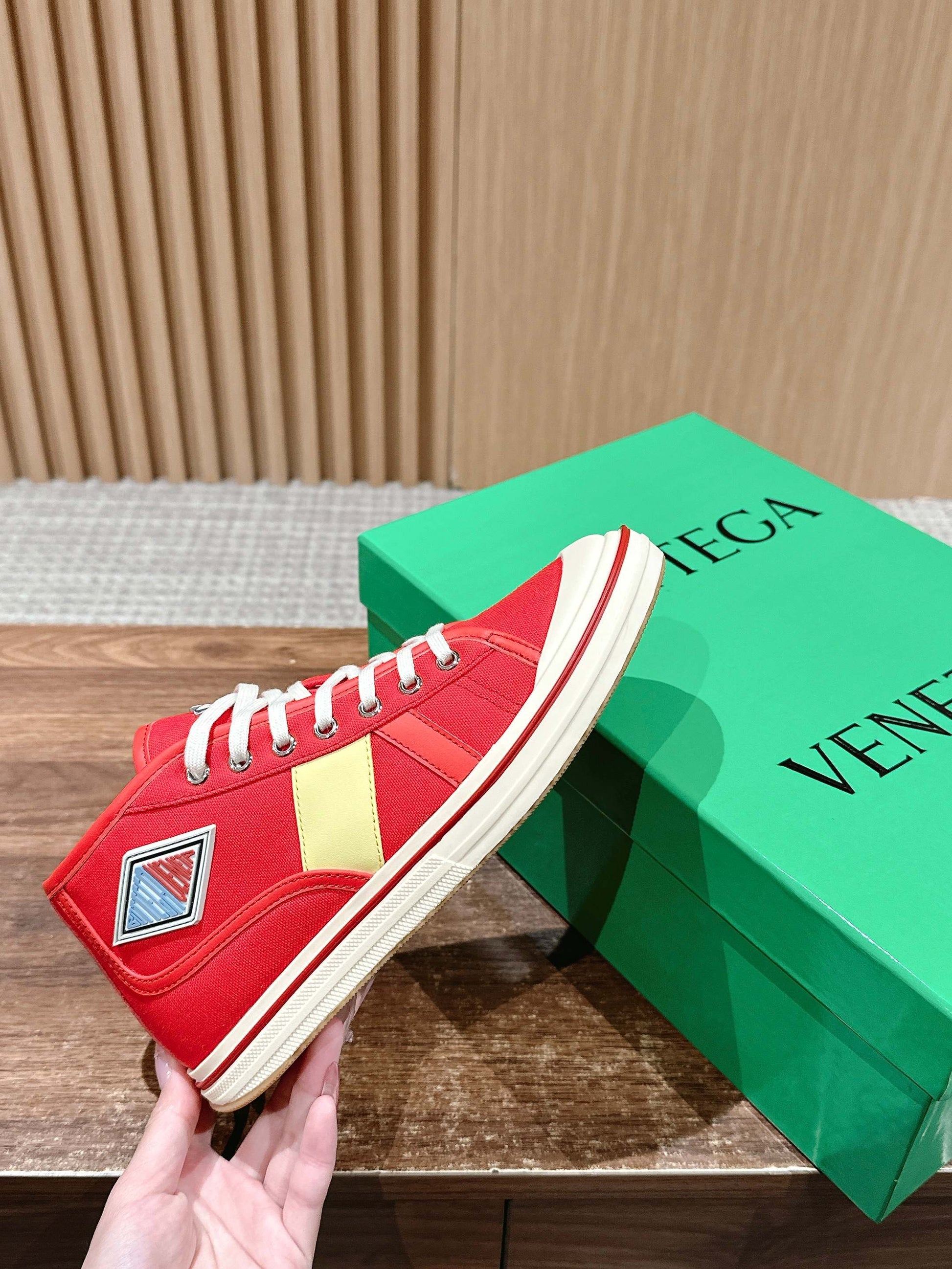 Bottega Veneta Retro Eliot Sneakers, Full Red