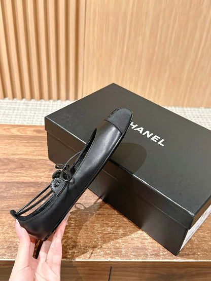 Chanel Mary Janes Flats, Black