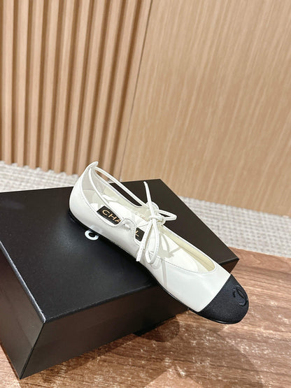 Chanel Mary Janes Flats, White