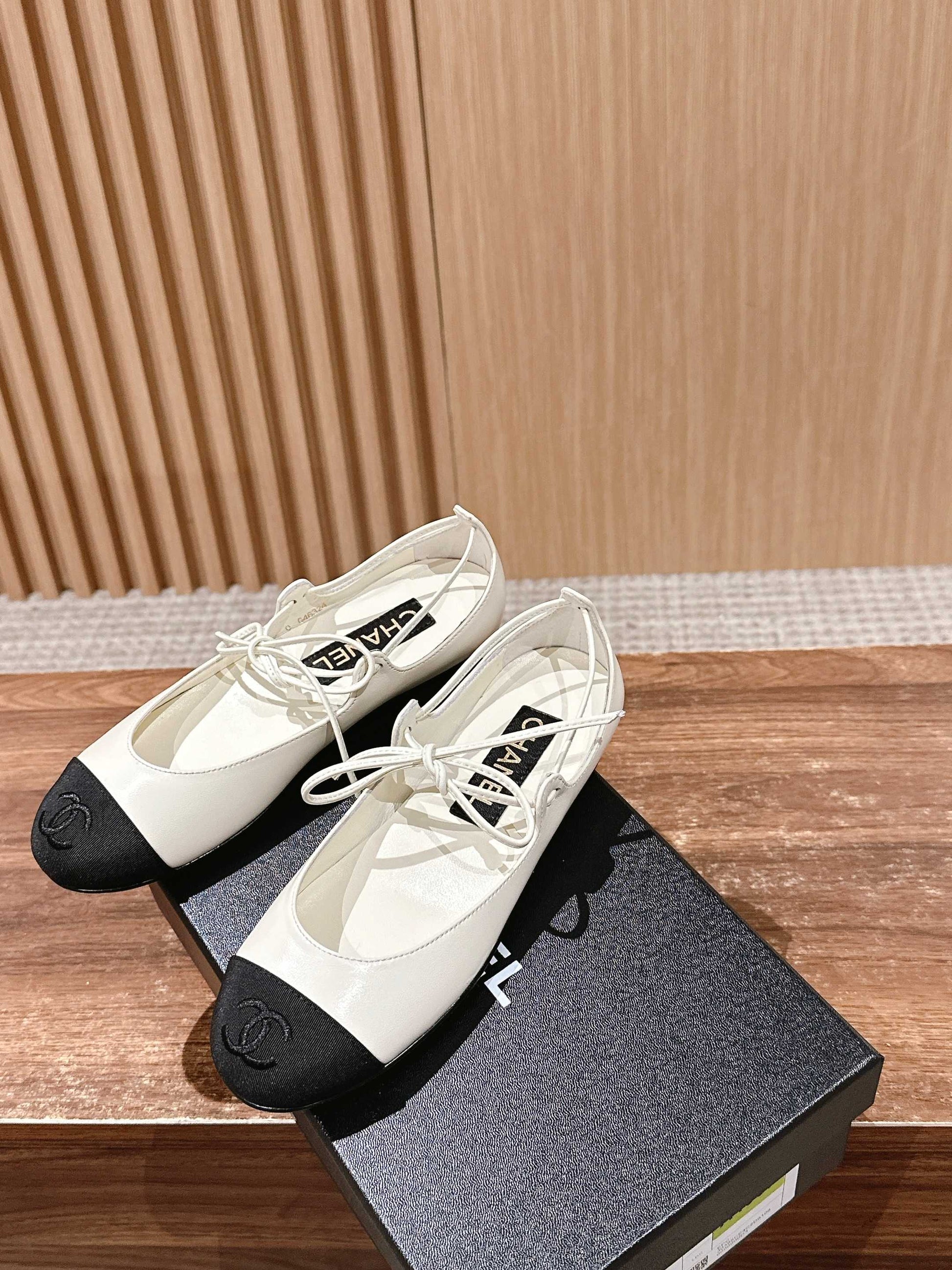 Chanel Mary Janes Flats, White