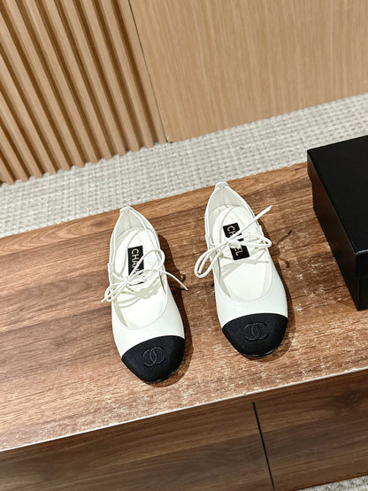 Chanel Mary Janes Flats, White