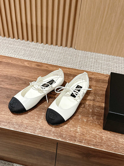 Chanel Mary Janes Flats, White