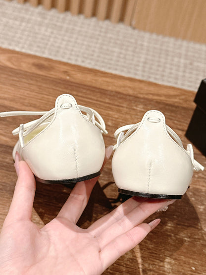 Chanel Mary Janes Flats, White