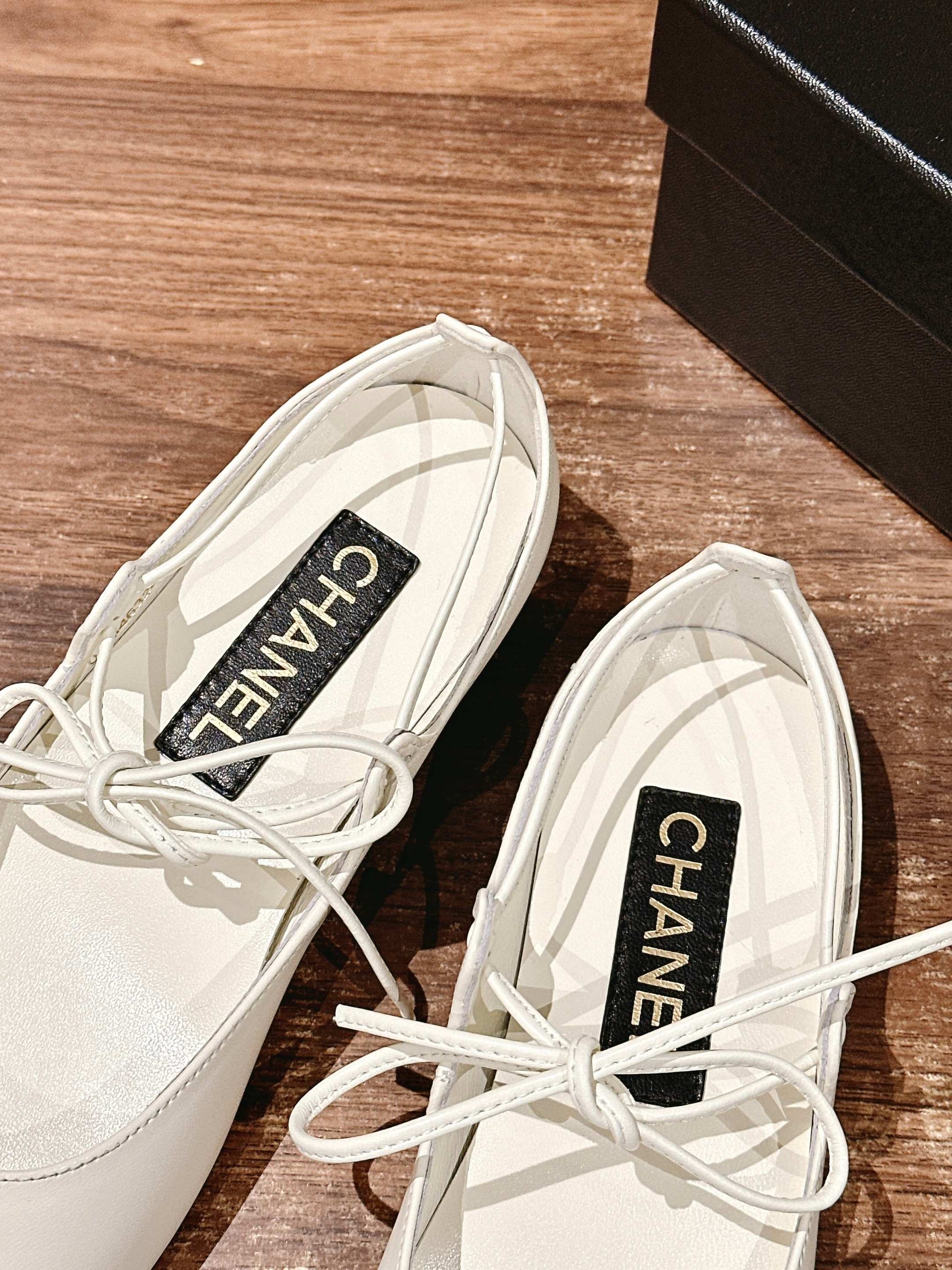 Chanel Mary Janes Flats, White