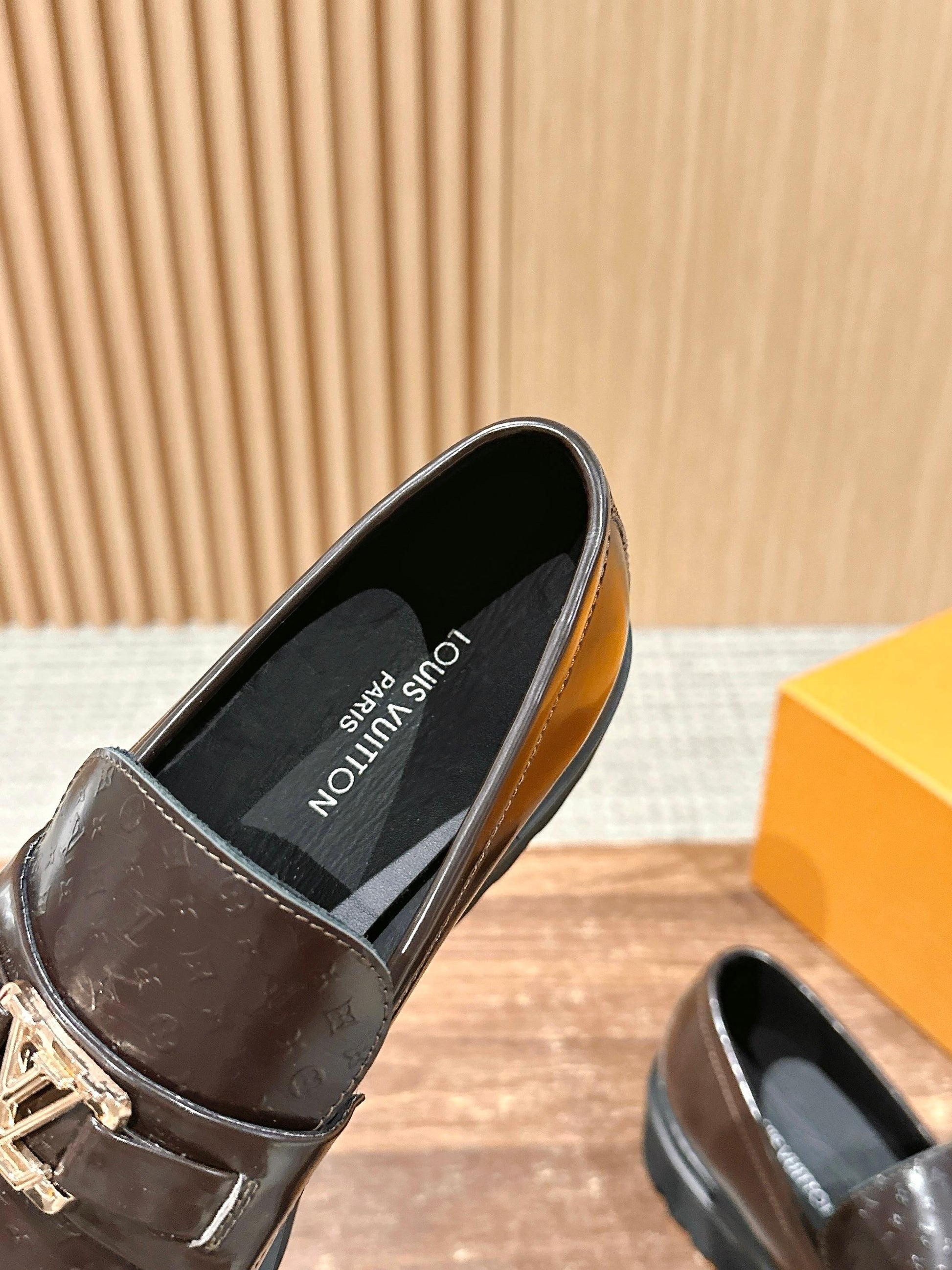 Louis Vuitton Thick-Sole Derby Mary-Jane Loafers, Brown