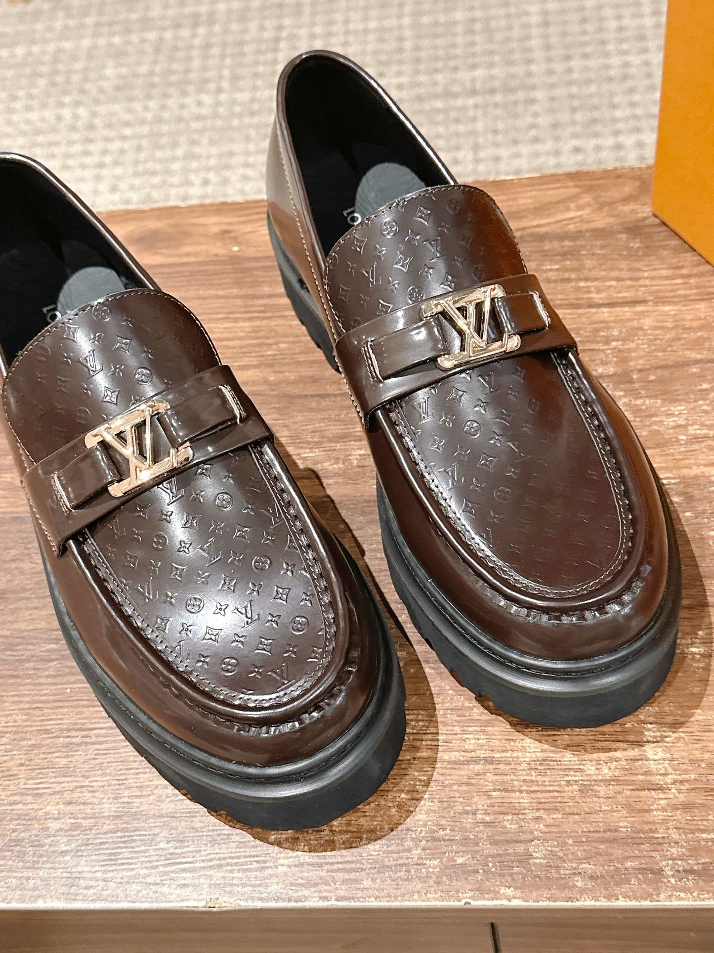 Louis Vuitton Thick-Sole Derby Mary-Jane Loafers, Brown