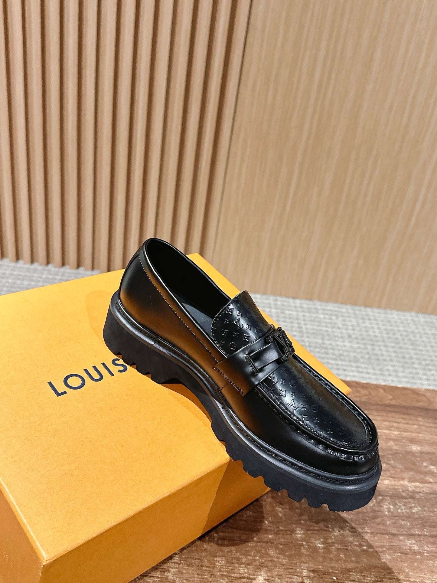 Louis Vuitton Thick-Sole Derby Mary-Jane Loafers, Black