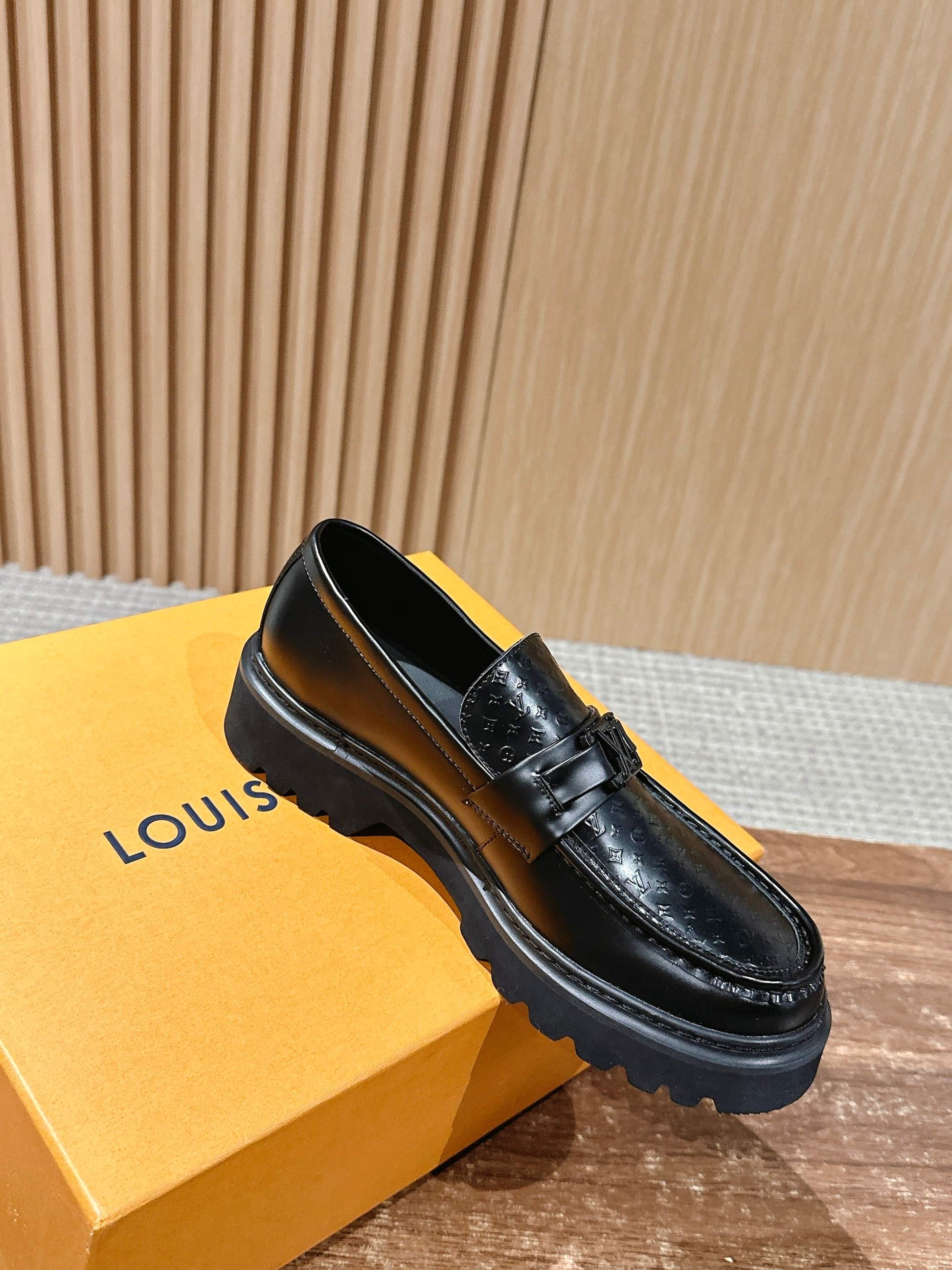 Louis Vuitton Thick-Sole Derby Mary-Jane Loafers, Black