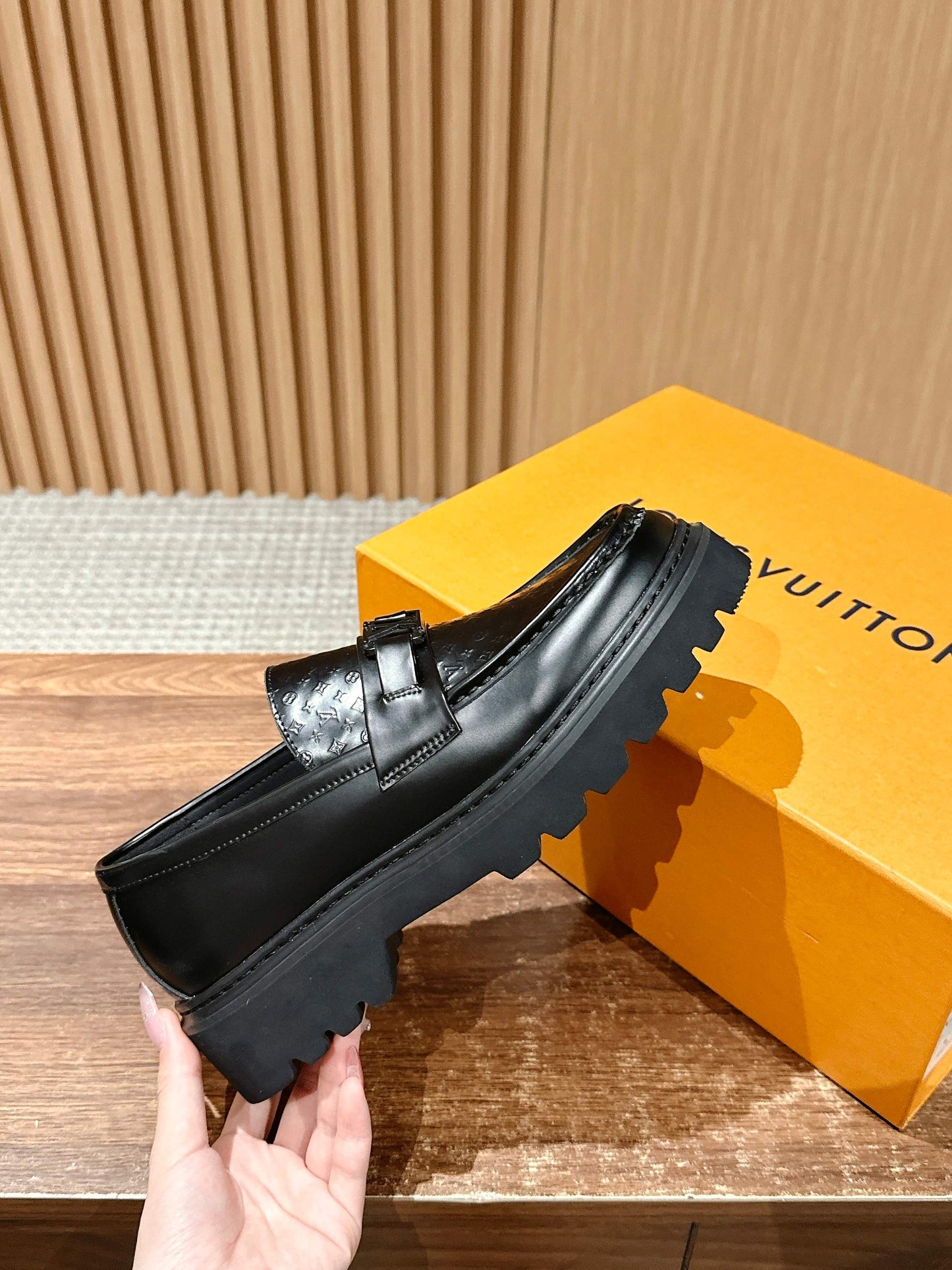Louis Vuitton Thick-Sole Derby Mary-Jane Loafers, Black