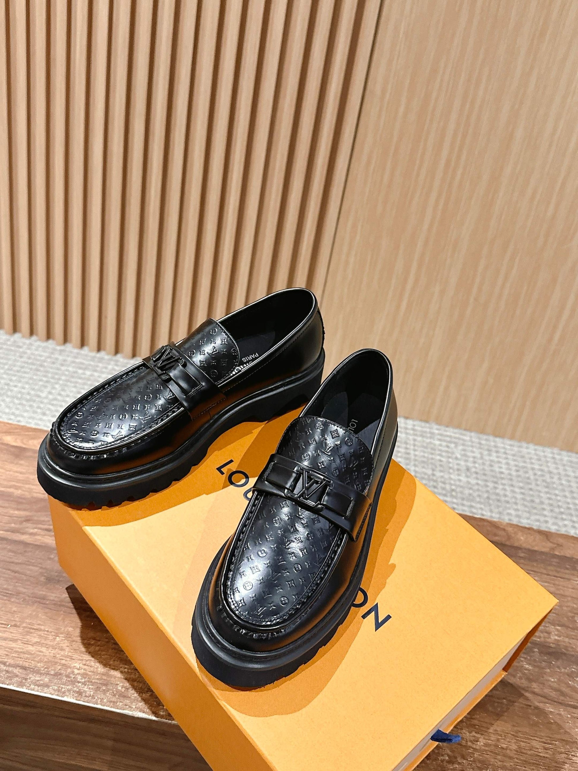 Louis Vuitton Thick-Sole Derby Mary-Jane Loafers, Black