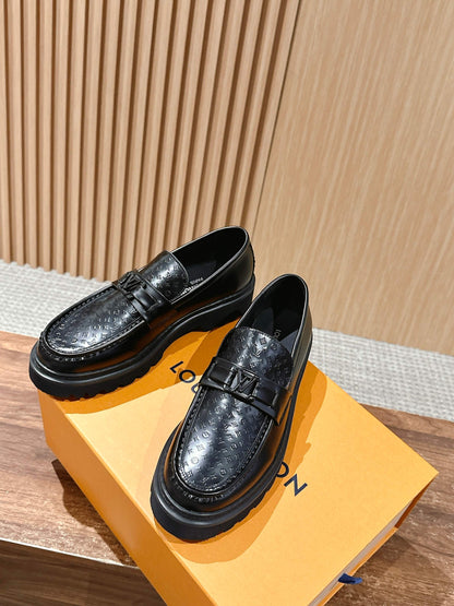 Louis Vuitton Thick-Sole Derby Mary-Jane Loafers, Black