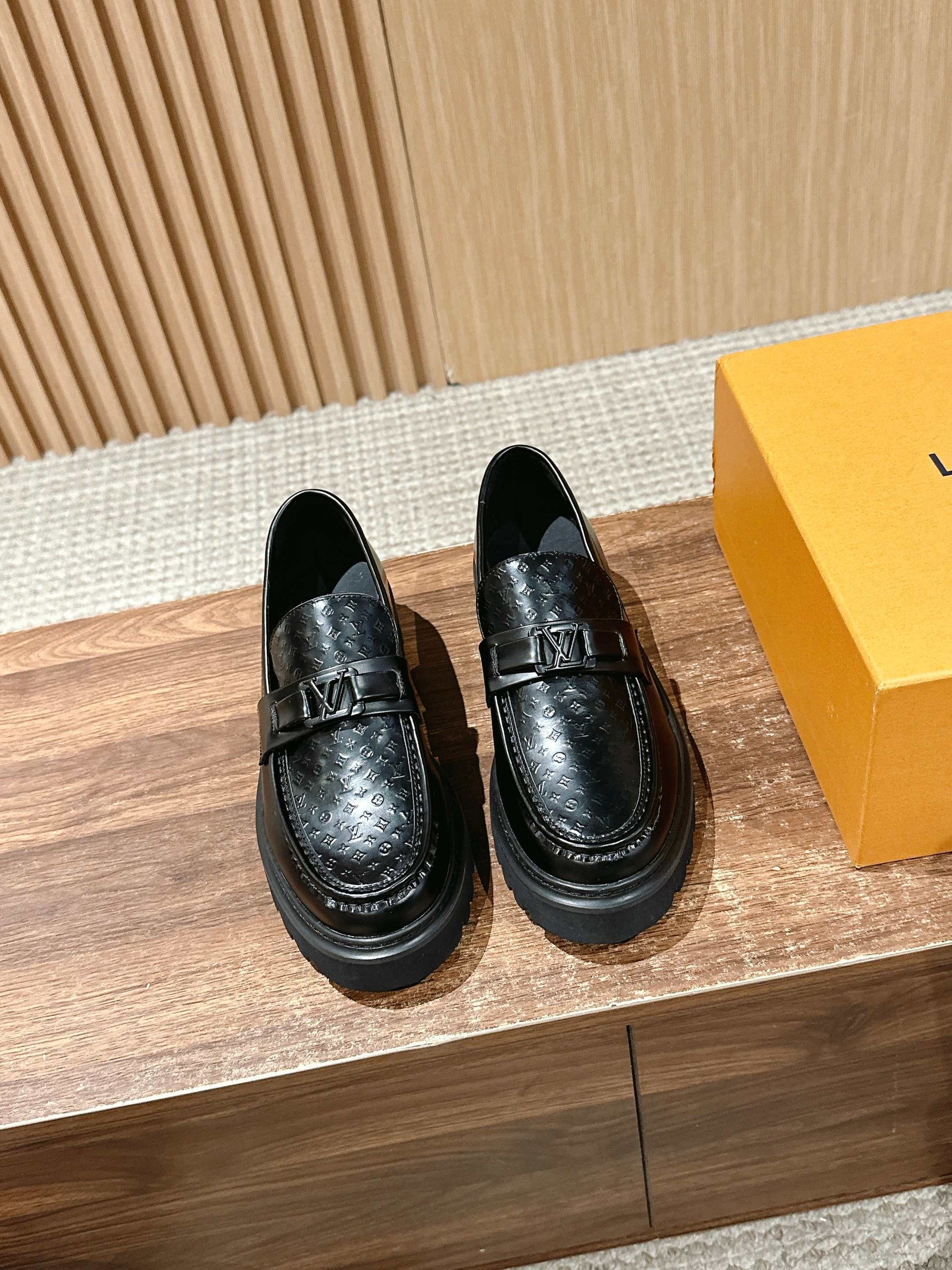 Louis Vuitton Thick-Sole Derby Mary-Jane Loafers, Black