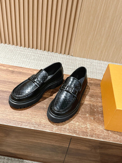 Louis Vuitton Thick-Sole Derby Mary-Jane Loafers, Black